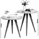 Ver imagem 4 de Conjunto de Mesa Lateral Star com Pés Palitos Estilo Retrô para Decoração da Sala – Jm3 Móveis:preto