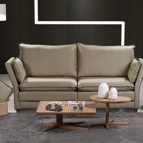 Sofá Natal Living com 4 Lugares 220cm Linho Corriente Yescasa Bege