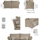 Ver imagem 3 de Sofá Natal Living com 4 Lugares 220cm Linho Corriente Yescasa Bege