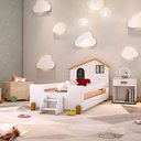 Ver imagem 1 de Cama Montessoriana Infantil Solteiro Belissima Preta - Branca e Mel - Branco