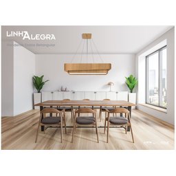 Pendente Doble Retangular 75cm - 1 Luz Adrilustres Freijó - 2