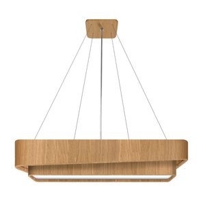 Pendente Doble Retangular 75cm - 1 Luz Adrilustres Freijó