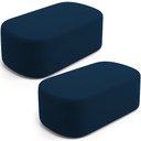 Ver imagem 1 de Kit 02 Puffs Decorativos Orgânicos para Living Quarto 100cm Doha W01 Suede Azul Marinho - Lyam Decor