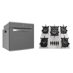 Conjunto Forno Eletrico Mais Cooktop de Aluminio Escovado