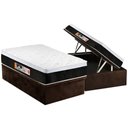 Ver imagem 1 de Cama Box Baú Solteiro: Colchão Espuma Castor D45 Black e White Air Euro Pillow + Base CRC Suede Brow