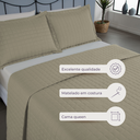 Ver mais imagens de Kit Colcha Cobre Leito Matelado Casal Queen Size 3 Peças Copacabana 300 Fios Cáqui