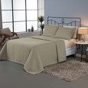 Ver imagem 2 de Kit Colcha Cobre Leito Matelado Casal Queen Size 3 Peças Copacabana 300 Fios Cáqui