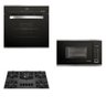 Conjunto de Cozinha Cooktop 5 Bocas Tripla Chama; Forno de Embutir 68 Litros, Micro-ondas 25 Litros - 1