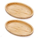 Ver imagem 1 de 2 Travessas Bambu Oval 23x15cm Bandeja Multiuso Servir Decorar Petisqueira Plasvale