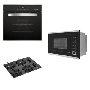 Conjunto de Cozinha Cooktop 4 Bocas, Forno 68l Digital e Micro-ondas