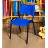 Cadeira Iso Base Preto Escola, Escritório Azul Kit 7 Un - 1