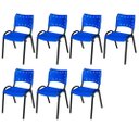 Ver imagem 2 de Cadeira Iso Base Preto Escola, Escritório Azul Kit 7 Un