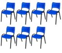 Ver imagem 2 de Cadeira Iso Base Preto Escola, Escritório Azul Kit 7 Un