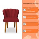 Ver imagem 5 de Kit 3 Cadeiras de Jantar Pétala Estofada Pés Palito Veludo Vermelho - Montanaris Decor