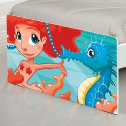 Cama Solteiro Adesivada Sereia Ruiva com Colchão - 5