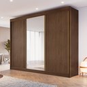 Ver imagem 1 de Guarda-Roupa Casal 3 Portas de Correr 100% MDF Chicago Marrom/Cacau