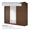 Ver imagem 7 de Guarda-Roupa Casal 3 Portas de Correr 100% MDF Chicago Marrom/Cacau