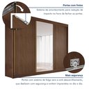 Ver mais imagens de Guarda-Roupa Casal 3 Portas de Correr 100% MDF Chicago Marrom/Cacau