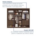 Ver imagem 6 de Guarda-Roupa Casal 3 Portas de Correr 100% MDF Chicago Marrom/Cacau