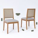 Ver imagem 3 de Kit 2 Cadeiras Madeira Maciça Estofada Buriti