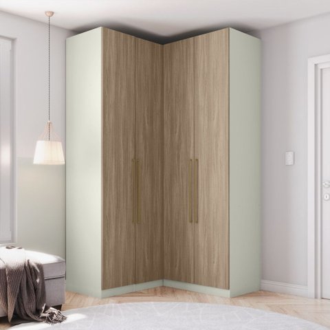 Guarda Roupa Modulado de Canto 4 Portas 3 Gavetas Seletto Henn