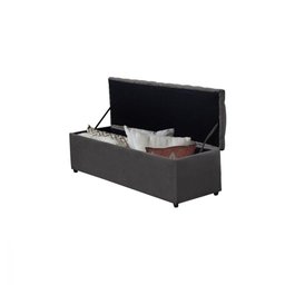Baú Calçadeira Recamier Estofado Imperatriz 100 Cm Suede Cinza Grafite - 2