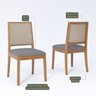 Kit 2 Cadeiras Madeira Maciça Estofada Buriti - 2