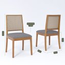 Ver imagem 3 de Kit 2 Cadeiras Madeira Maciça Estofada Buriti