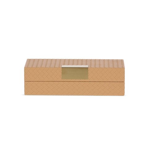 Caixa Decorativa Terra Cota e Dourado 26,5x13,5x7,5cm