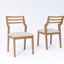 Ver imagem 1 de Kit 2 Cadeiras Madeira Maciça Damasco para Sala de Jantar Bege/Cru