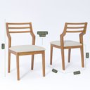 Ver imagem 3 de Kit 2 Cadeiras Madeira Maciça Damasco para Sala de Jantar