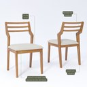 Ver imagem 2 de Kit 2 Cadeiras Madeira Maciça Damasco para Sala de Jantar Bege/Cru