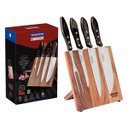 Ver imagem 1 de Jogo para Churrasco Tramontina em Aço Inox Cabos em Madeira Polywood Castanho 5 Peças