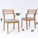 Ver imagem 3 de Kit 2 Cadeiras Madeira Maciça Damasco para Sala de Jantar Cinza