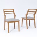 Ver imagem 1 de Kit 2 Cadeiras Madeira Maciça Damasco para Sala de Jantar Cinza