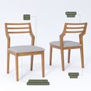 Ver imagem 2 de Kit 2 Cadeiras Madeira Maciça Damasco para Sala de Jantar Cinza