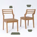 Ver imagem 2 de Kit 2 Cadeiras Madeira Maciça Damasco para Sala de Jantar Marrom/Kaki
