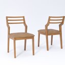 Ver imagem 1 de Kit 2 Cadeiras Madeira Maciça Damasco para Sala de Jantar Marrom/Kaki