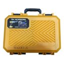 Ver imagem 4 de Tesoura Alicate Aviação Chapa Metal Elétrica 2 Baterias Amarelo