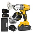 Ver imagem 3 de Tesoura Alicate Aviação Chapa Metal Elétrica 2 Baterias Amarelo