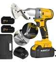 Ver imagem 3 de Tesoura Alicate Aviação Chapa Metal Elétrica 2 Baterias Amarelo