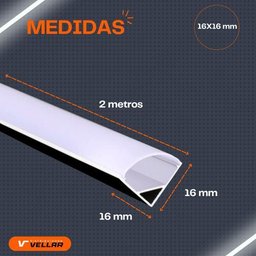 Perfil de Led de Canto Sobrepor 2m para Móveis e Marcenaria - 5