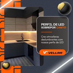 Perfil de Led de Canto Sobrepor 2m para Móveis e Marcenaria - 2