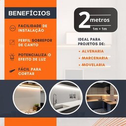 Perfil de Led de Canto Sobrepor 2m para Móveis e Marcenaria - 3