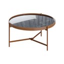 Ver imagem 1 de Mesa de Centro Nezuko 71cm Base Cobre Tampo Mármore Preto - Gran Belo