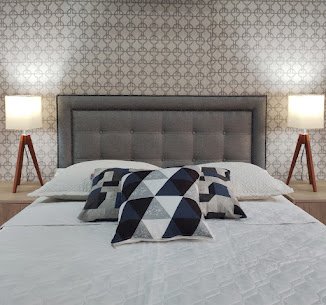 Ver imagem 2 de Cabeceira Queen Estofada Veneza 10 Diamond 2 Linho Cinza 160 X 120 RBL