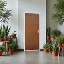 Ver imagem 1 de Porta Madeira com Batente Aço 215 X 81 Cm - R-120 Pintura Epox Pronta P/ Instalar - Mogno:esquerdo