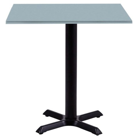 Mesa Ômega Ferro Preto 74 Cm (alt) Base em X Tampo Mdp Quadrado 80 Cm (larg) X 2,50 Cm (alt) Cinza