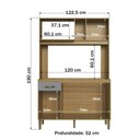 Ver imagem 4 de Cozinha Compacta 4 Portas 1 Gaveta Co1202 Ipê/griseo - Decibal