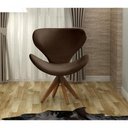 Ver imagem 4 de Poltrona Isis Giratória Madeira Veludo Marrom 260 Bella Decor